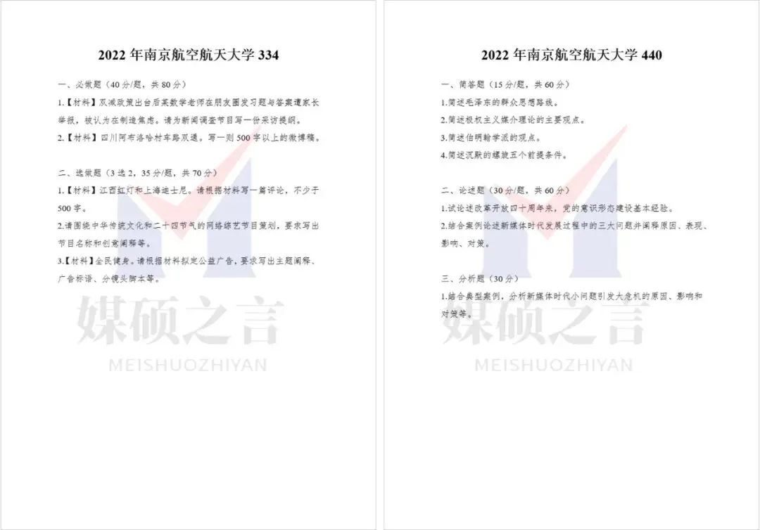 院校真题 | 南京航空航天大学新传考研真题2020-2026年近7年全收录 | 专硕-第3张图片-四季读书网
