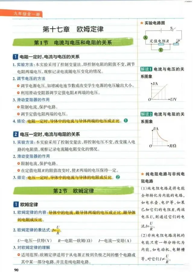 人教版九年级物理全册第17章知识点/中考必考/-第2张图片-四季读书网 人教版九年级物理全册第17章知识点/中考必考/-第2张图片-四季读书网