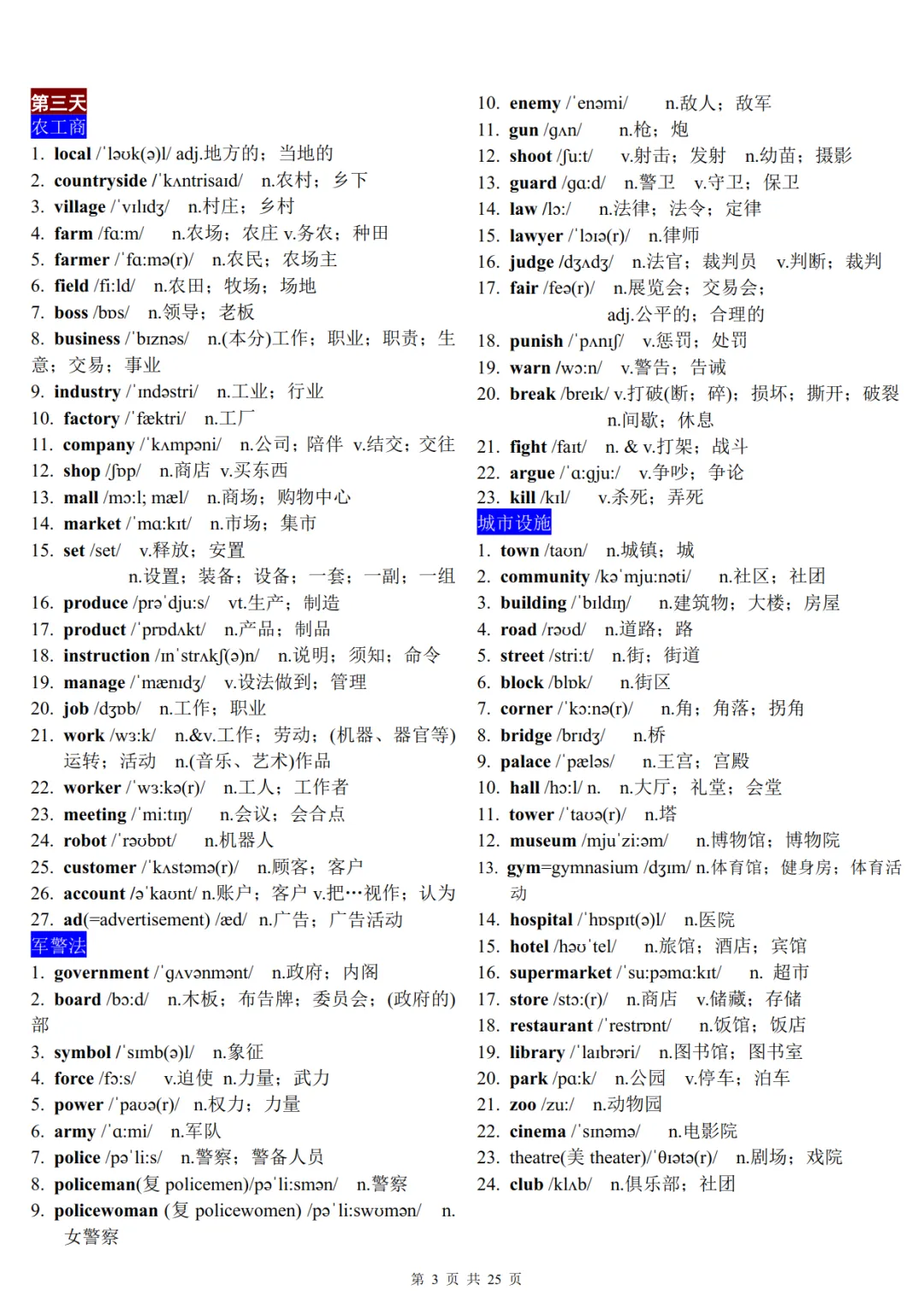22天分类记忆1600个中考高频词汇-第3张图片-四季读书网