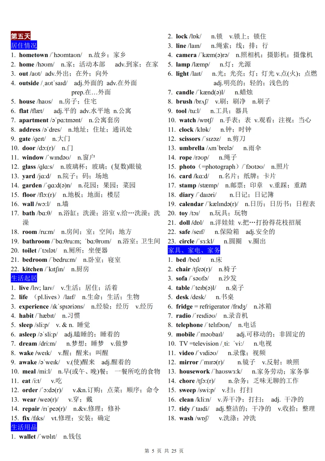 22天分类记忆1600个中考高频词汇-第5张图片-四季读书网