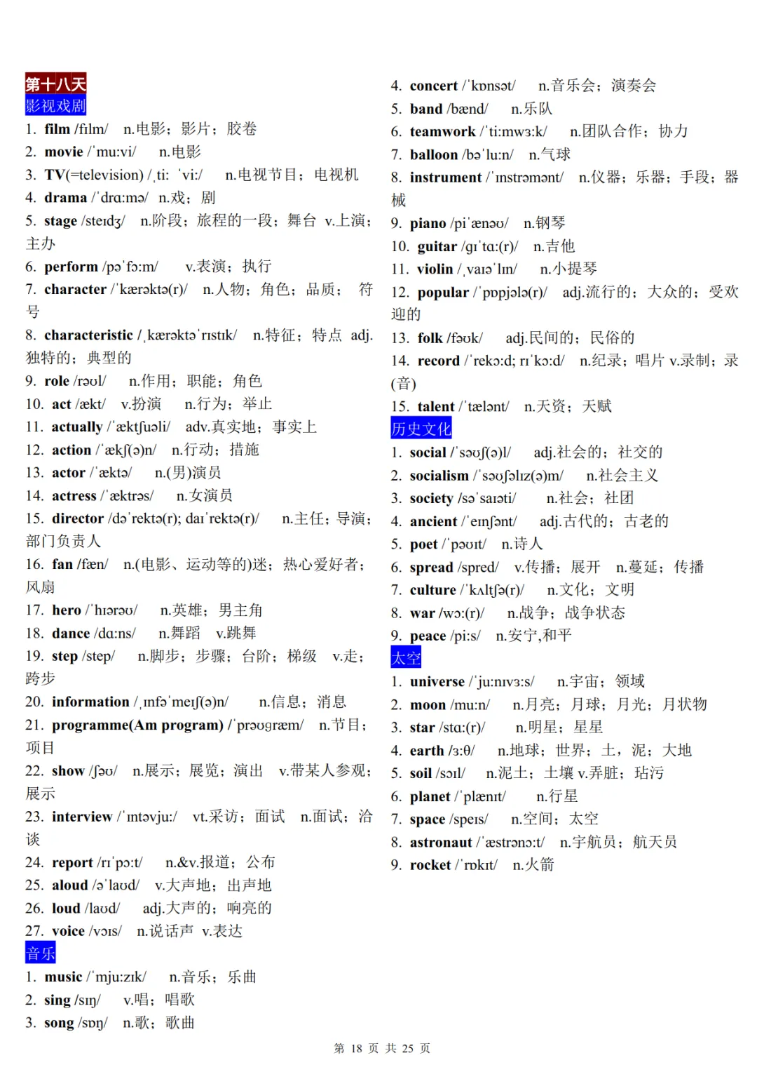 22天分类记忆1600个中考高频词汇-第18张图片-四季读书网
