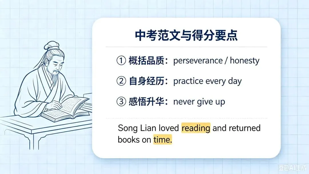 中考英语书面表达精讲|Learn from Famous People in Ancient Times-第2张图片-四季读书网 中考英语书面表达精讲|Learn from Famous People in Ancient Times-第2张图片-四季读书网
