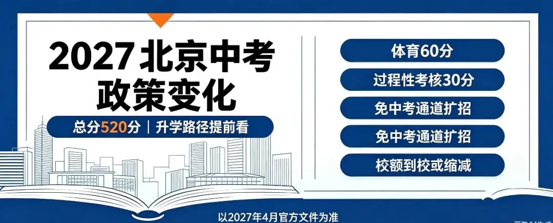 2027 北京中考|总分 520 分!升学路径大变,准初三家长务必看懂-第1张图片-四季读书网 2027 北京中考|总分 520 分!升学路径大变,准初三家长务必看懂-第1张图片-四季读书网