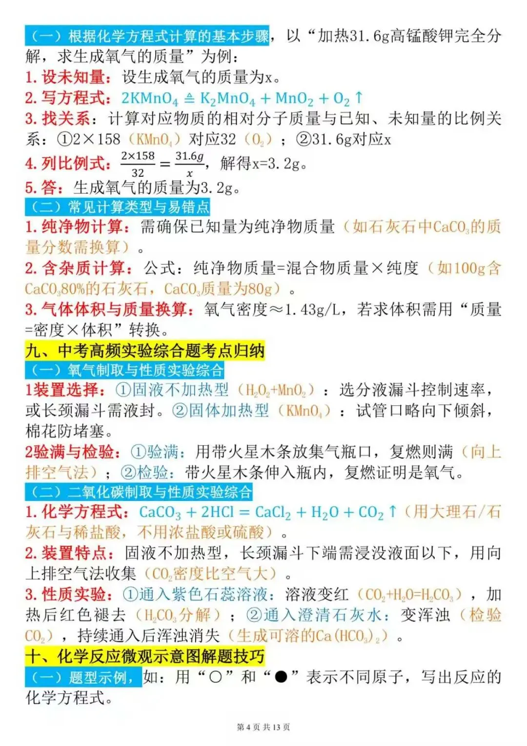 直接背诵!!!中考化学21个必考方程式知识点-第4张图片-四季读书网