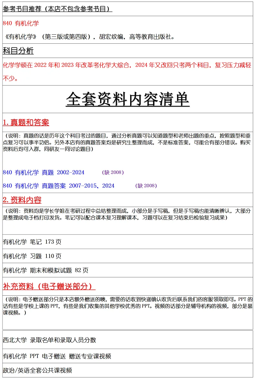 西北大学2027考研真题和资料 | 西北大学化学考研840有机化学真题答案笔记习题!持续更新中…-第12张图片-四季读书网