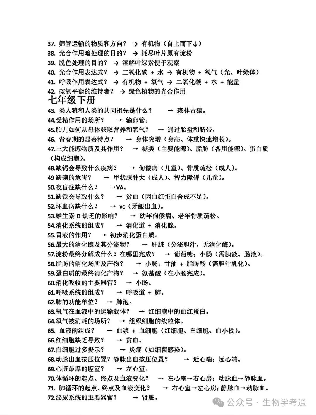 中考生物基础复习快问快答-第2张图片-四季读书网