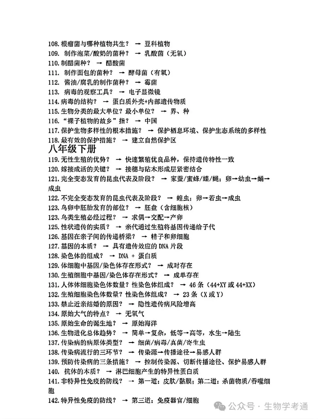 中考生物基础复习快问快答-第4张图片-四季读书网
