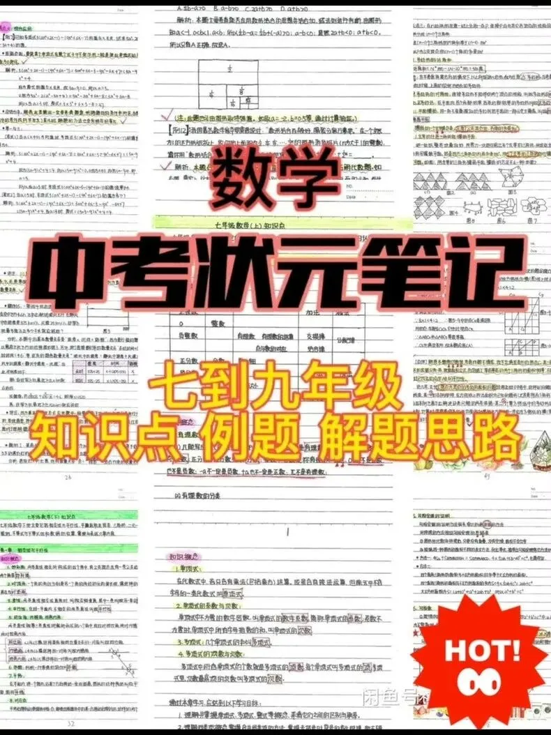 中考各科知识点手写整理,全套初中三年笔记,初一初二初三通用-第3张图片-四季读书网