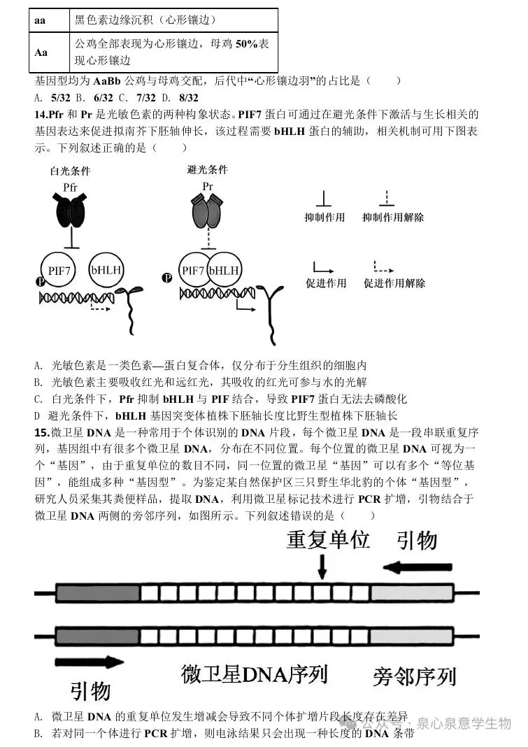 贵阳市2027届高三8月第一次适应性模拟考试生物学试题-第6张图片-四季读书网