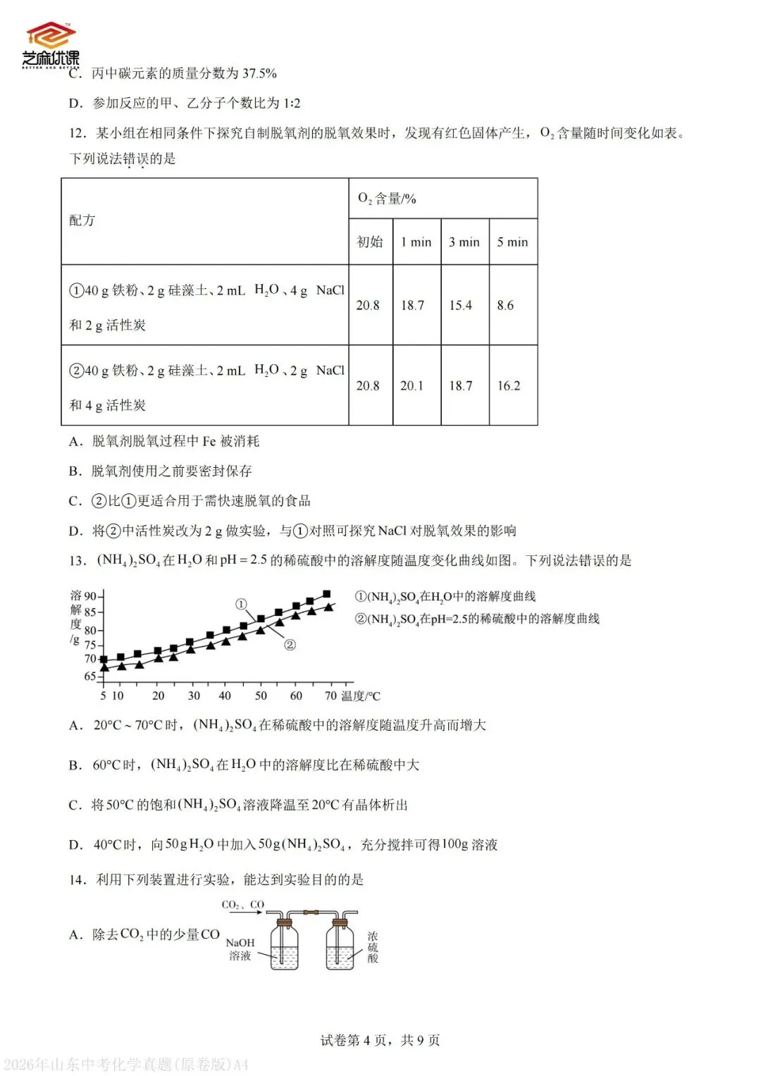 2026年青岛中考化学真题VS省统考化学真题-第22张图片-四季读书网