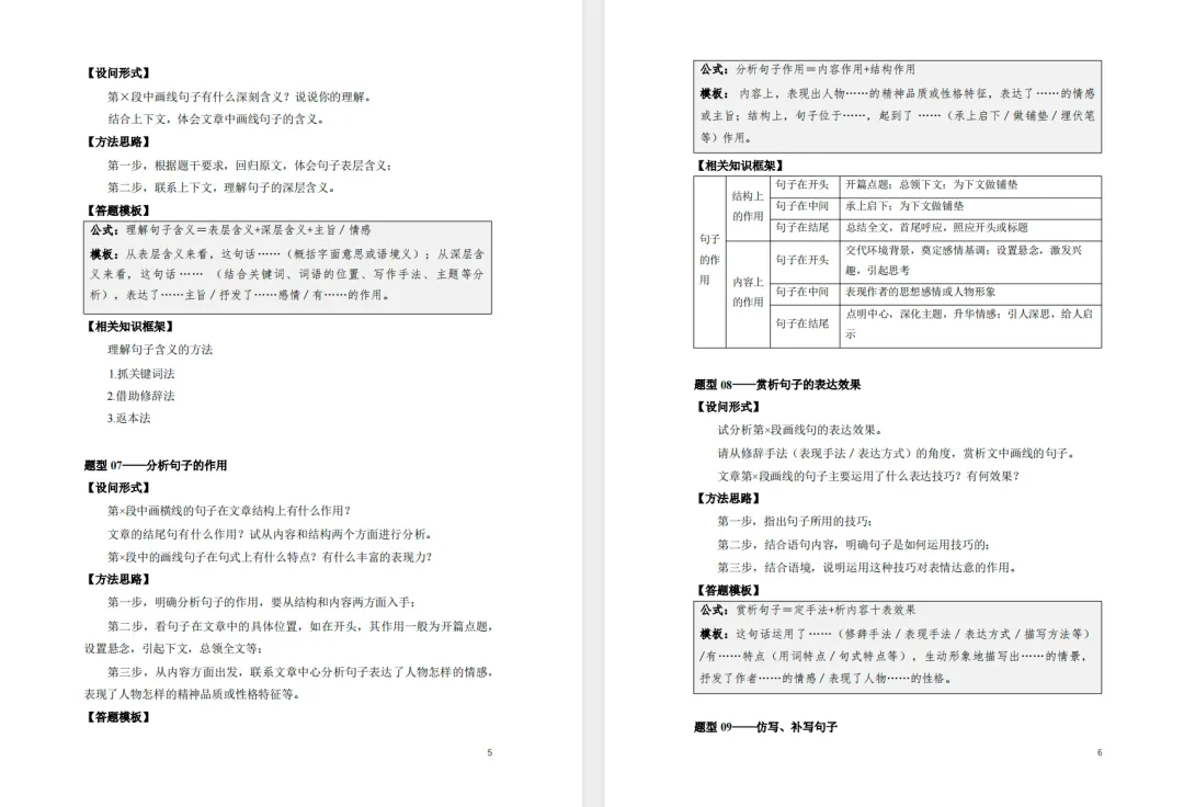 上海中考语文现代文阅读答题模板红宝书-第4张图片-四季读书网 上海中考语文现代文阅读答题模板红宝书-第4张图片-四季读书网