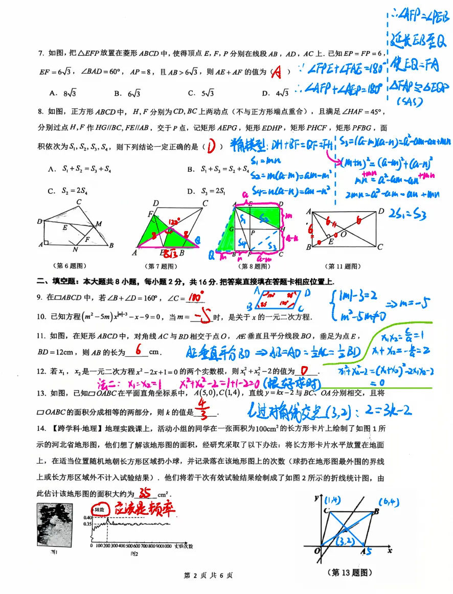 难度适中!西附初二期中(数学)真题+答案出炉~快看看你能拿多少分-第5张图片-四季读书网