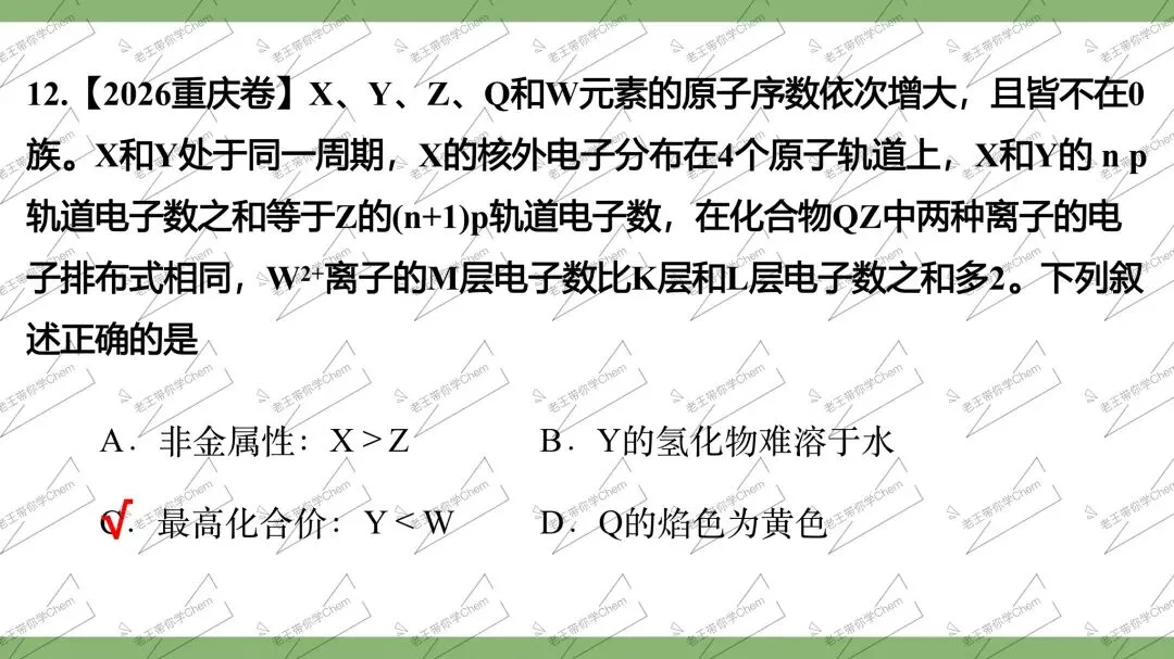 2027高三二轮 真题分类 第7讲 元素推断综合-第16张图片-四季读书网