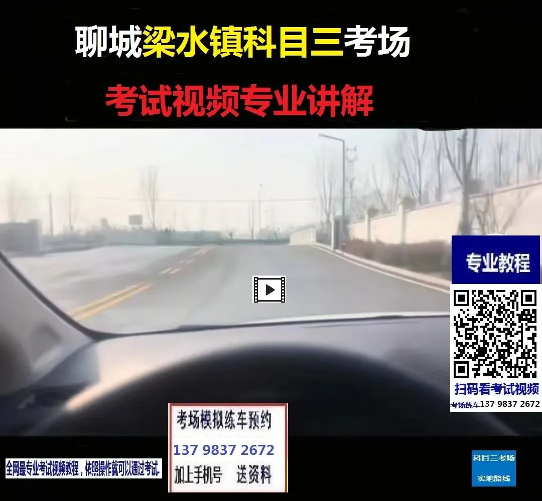 聊城梁水镇第一科目三考场考试视频专业讲解模拟练车教程路线图教学-第4张图片-四季读书网