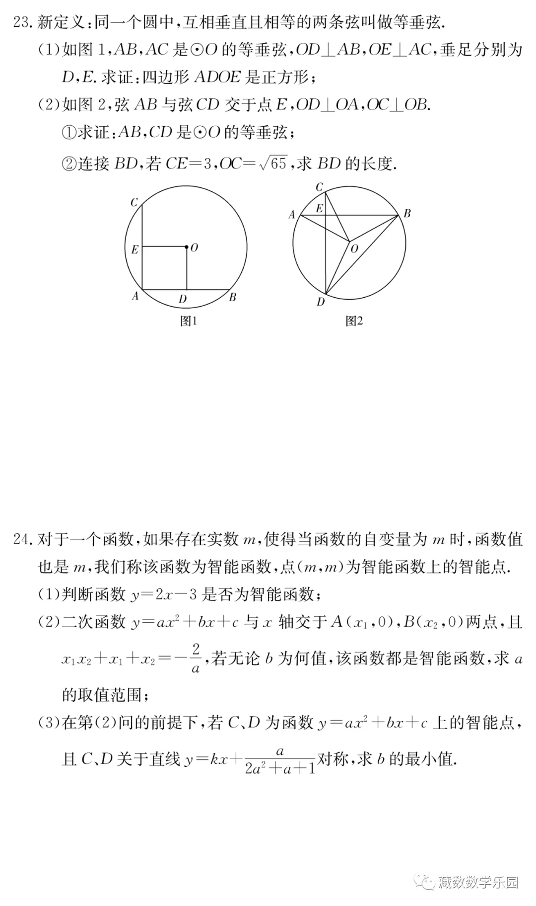 【藏数数学】26长沙市中考数学试卷+视频解析-第2张图片-四季读书网