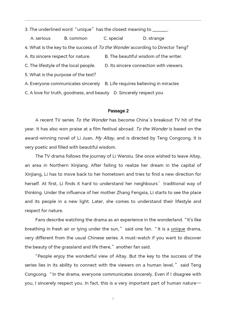 中考英语一轮复习 时文阅读(4)电影与戏剧-第4张图片-四季读书网