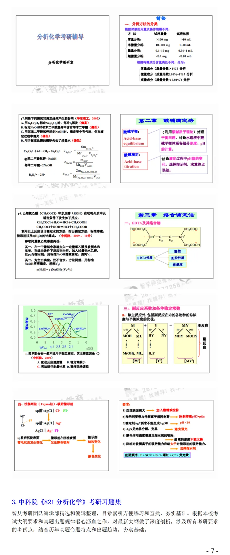 2027中科院821分析化学考研真题笔记精讲模拟题全套资料-第10张图片-四季读书网