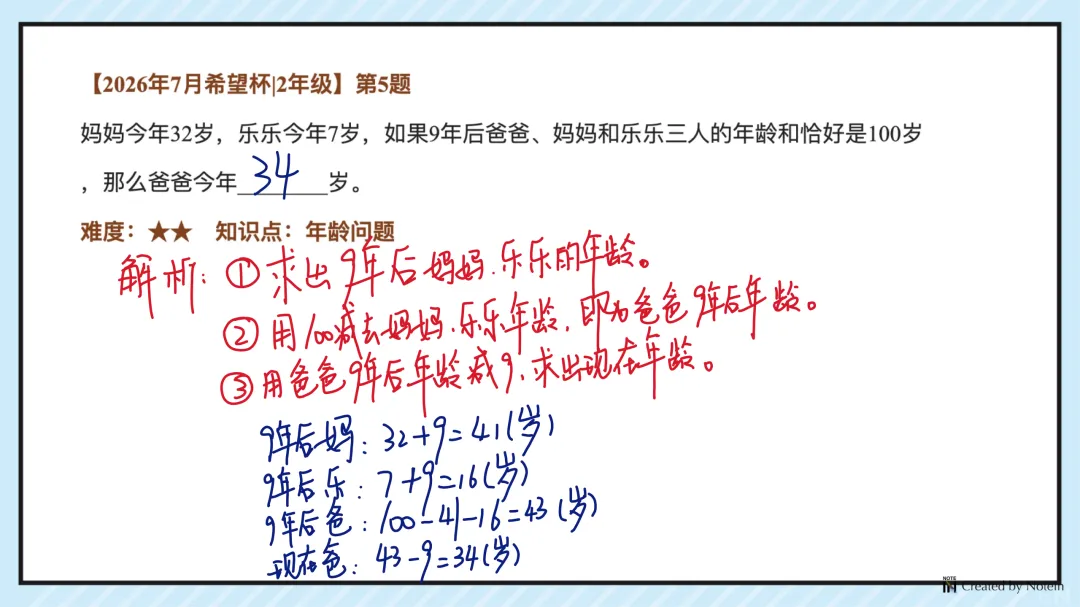 26.7二年级希望杯真题手写版解析来啦!成绩查询通道开放!-第7张图片-四季读书网