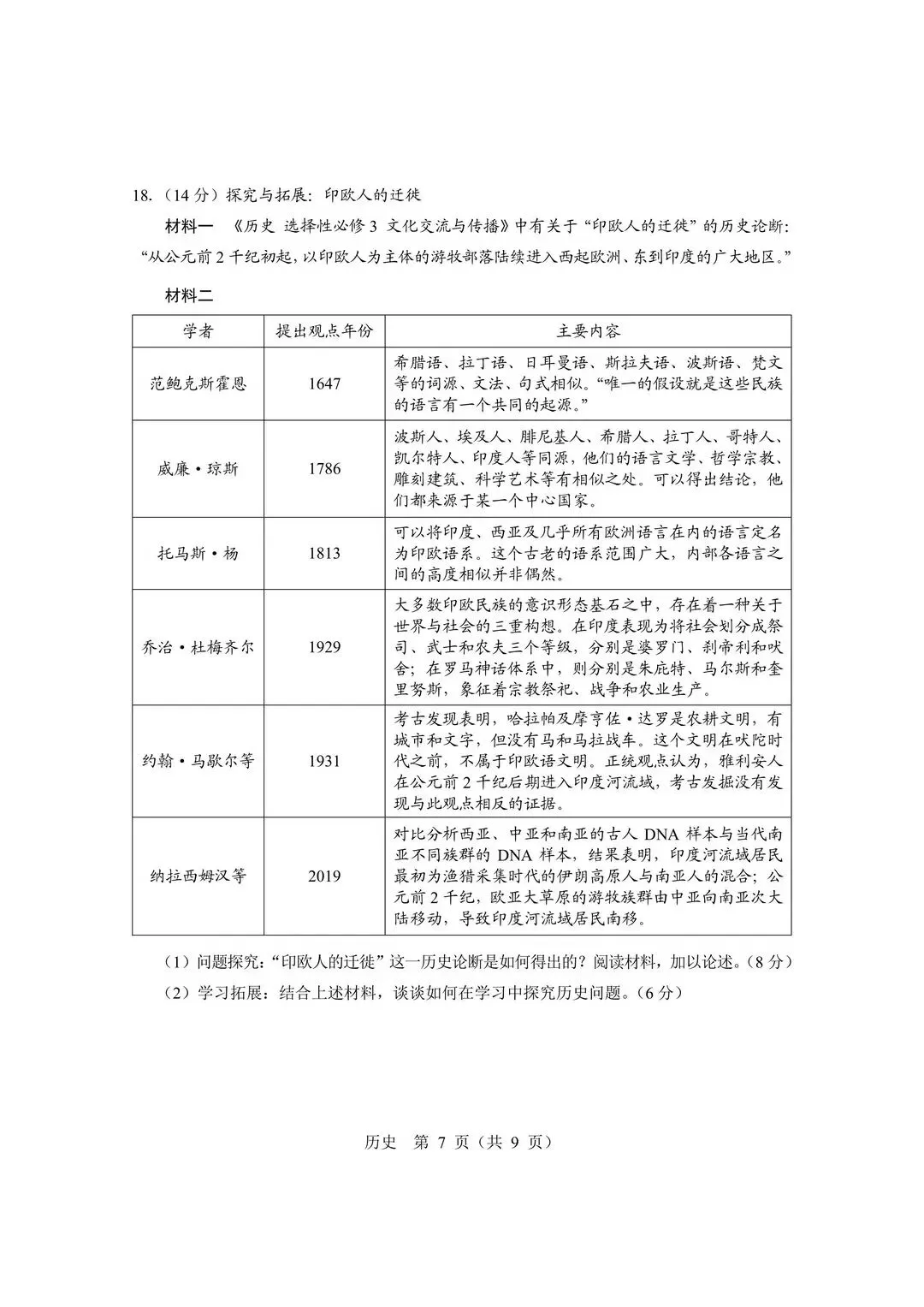 【北京高考真题】2026年北京高考历史试题及答案出炉-第7张图片-四季读书网