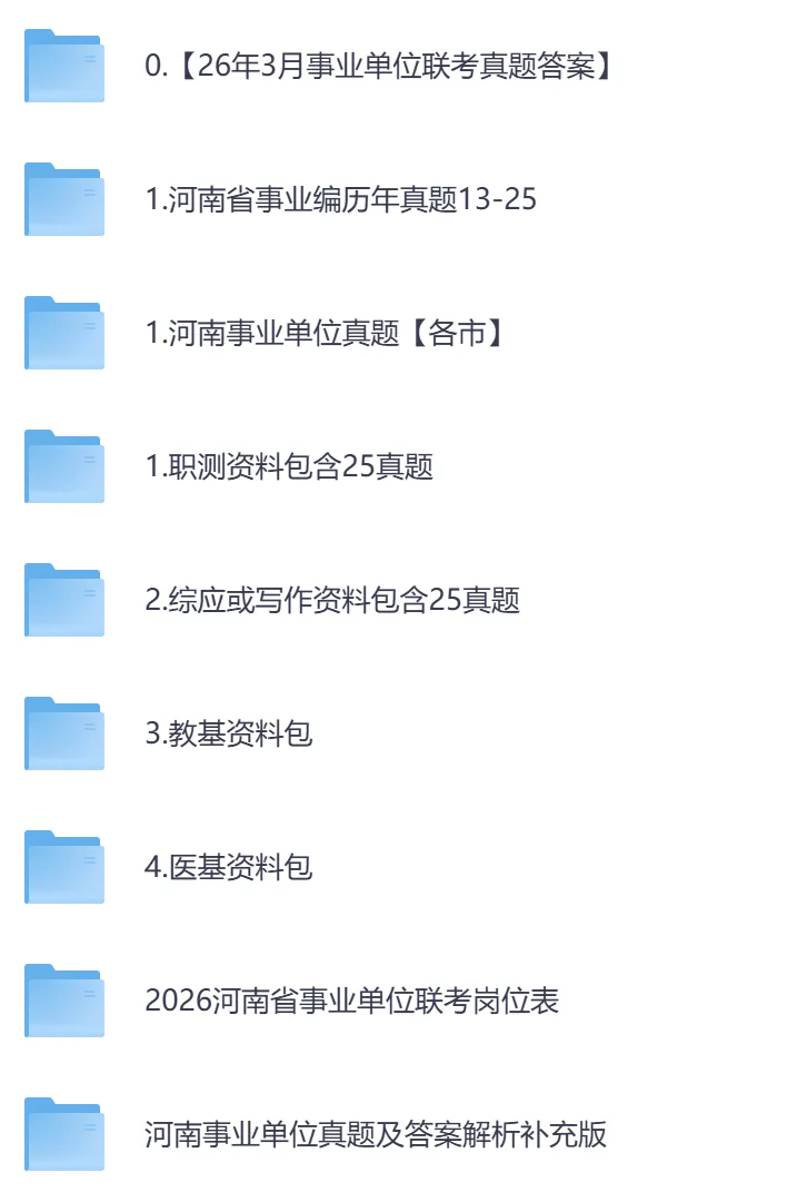 【河南】事业单位真题资料,备考包含历年真题及答案到26-第2张图片-四季读书网