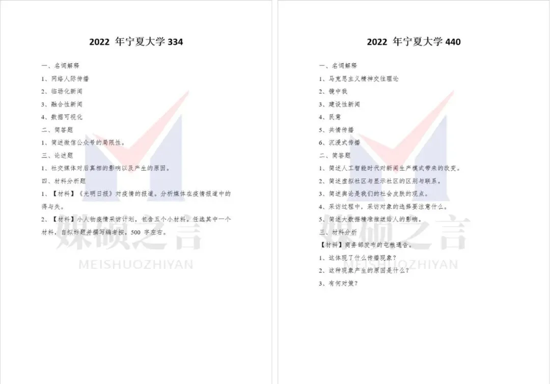 院校真题 | 宁夏大学新传考研真题2020-2025年近6年真题全收录 | 专硕-第3张图片-四季读书网