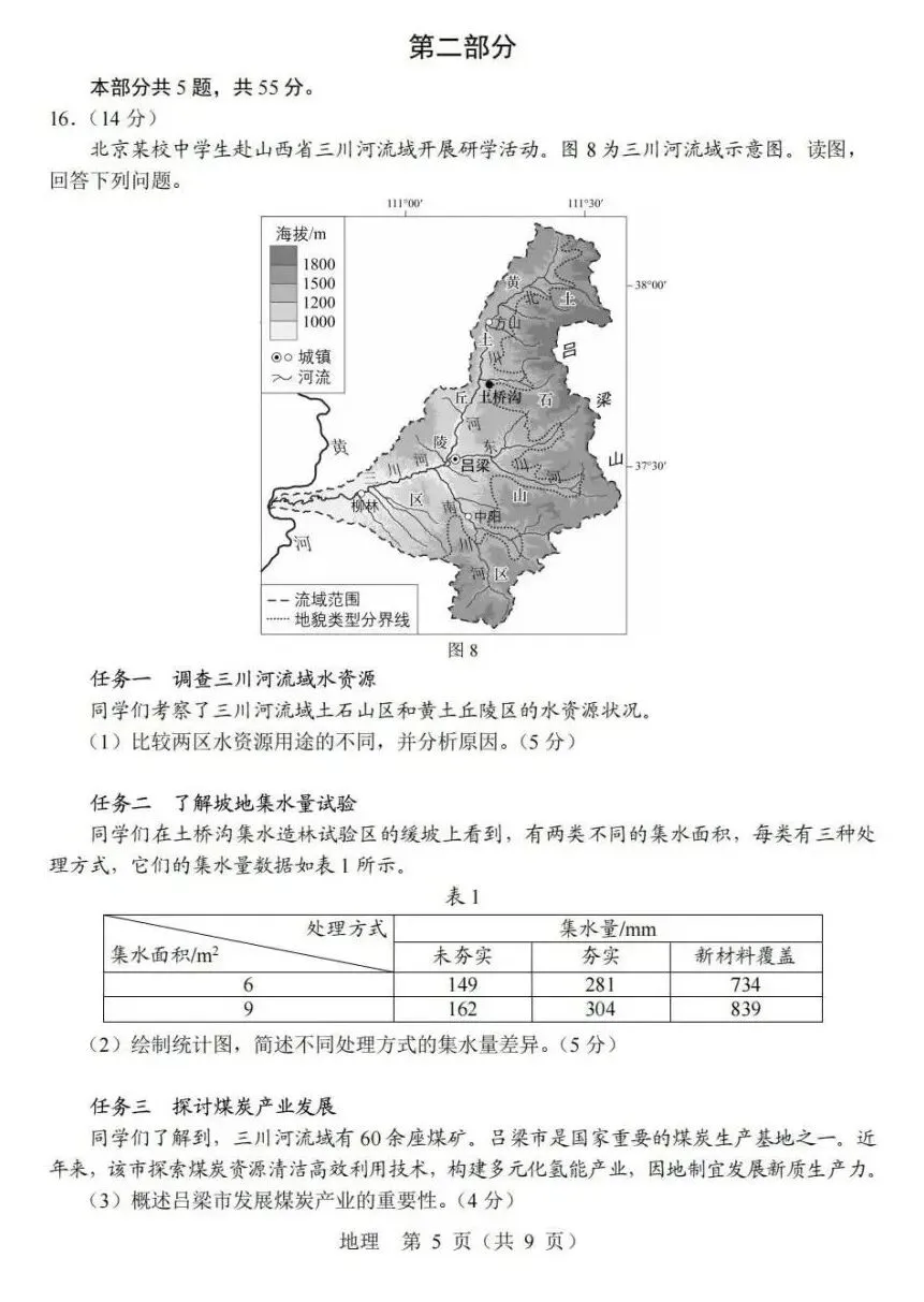 真题!2026年高考地理北京卷及官方答案-第6张图片-四季读书网 真题!2026年高考地理北京卷及官方答案-第6张图片-四季读书网
