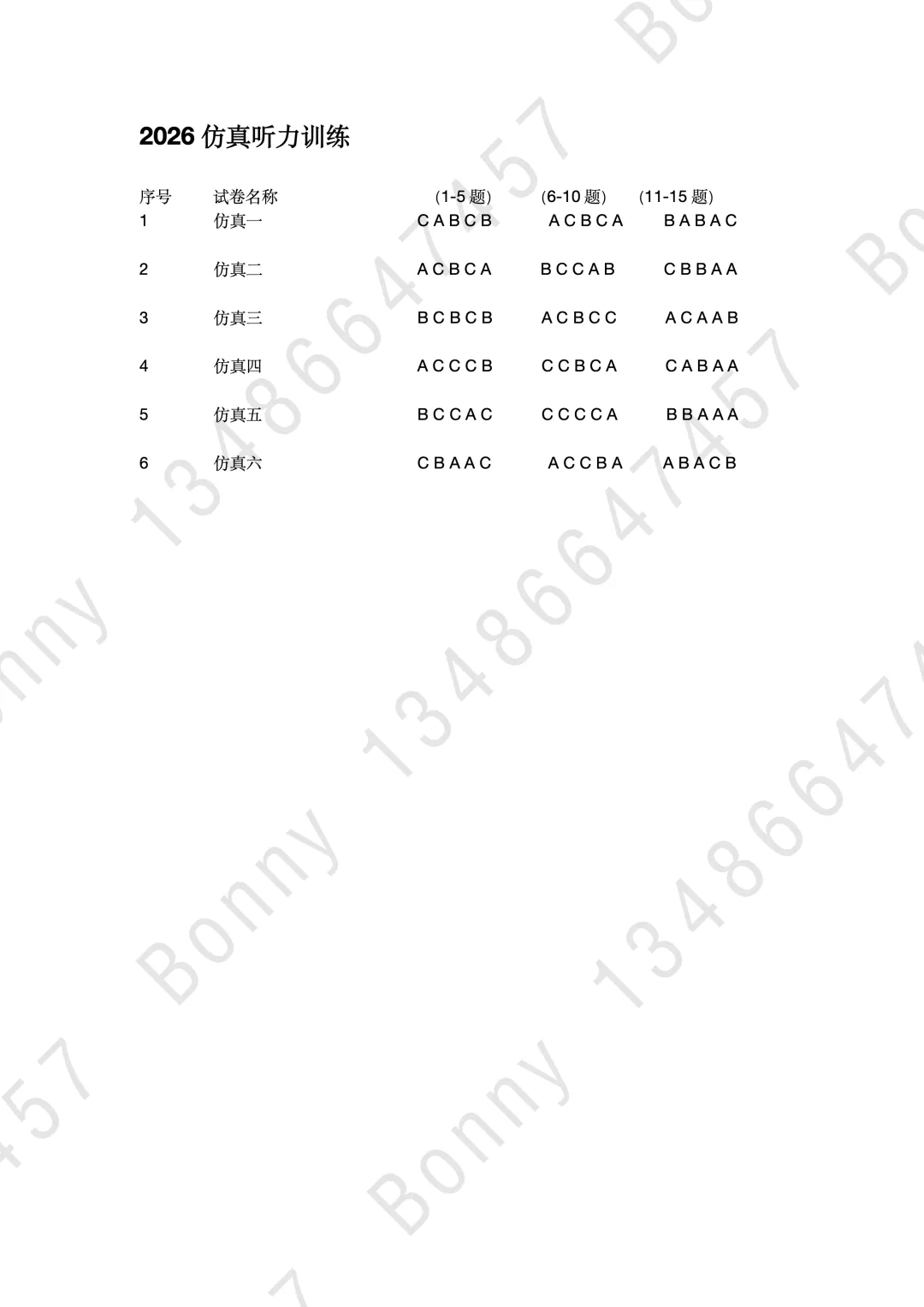 26年浙江英语中考听力备考:听力仿真试题(含听力音频二维码、答案和完整打印PDF链接)-第7张图片-四季读书网