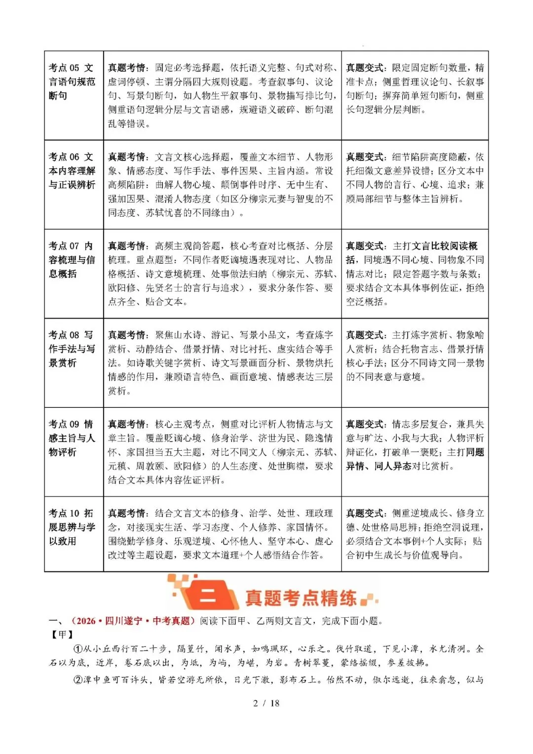 【中考语文】2026年中考语文真题分类汇编(全国通用)专题07 文言文比较阅读-第2张图片-四季读书网 【中考语文】2026年中考语文真题分类汇编(全国通用)专题07 文言文比较阅读-第2张图片-四季读书网