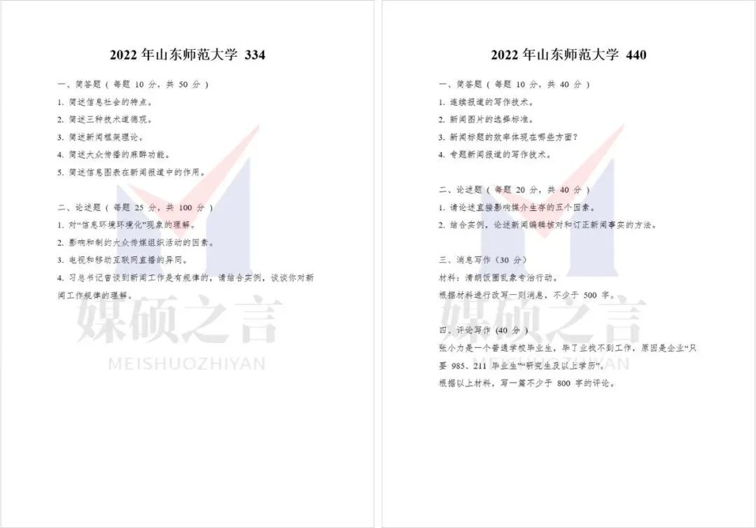 院校真题 | 山东师范大学新传考研真题2020-2026年近7年真题全收录 | 专硕-第3张图片-四季读书网