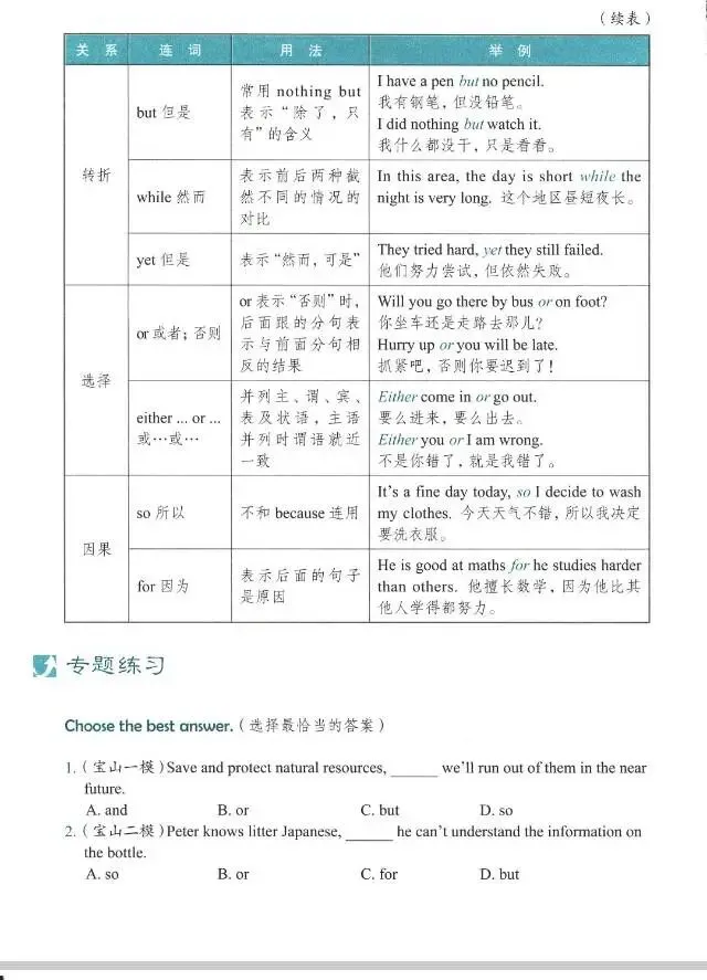 中考英语语法总复习之连词-第2张图片-四季读书网