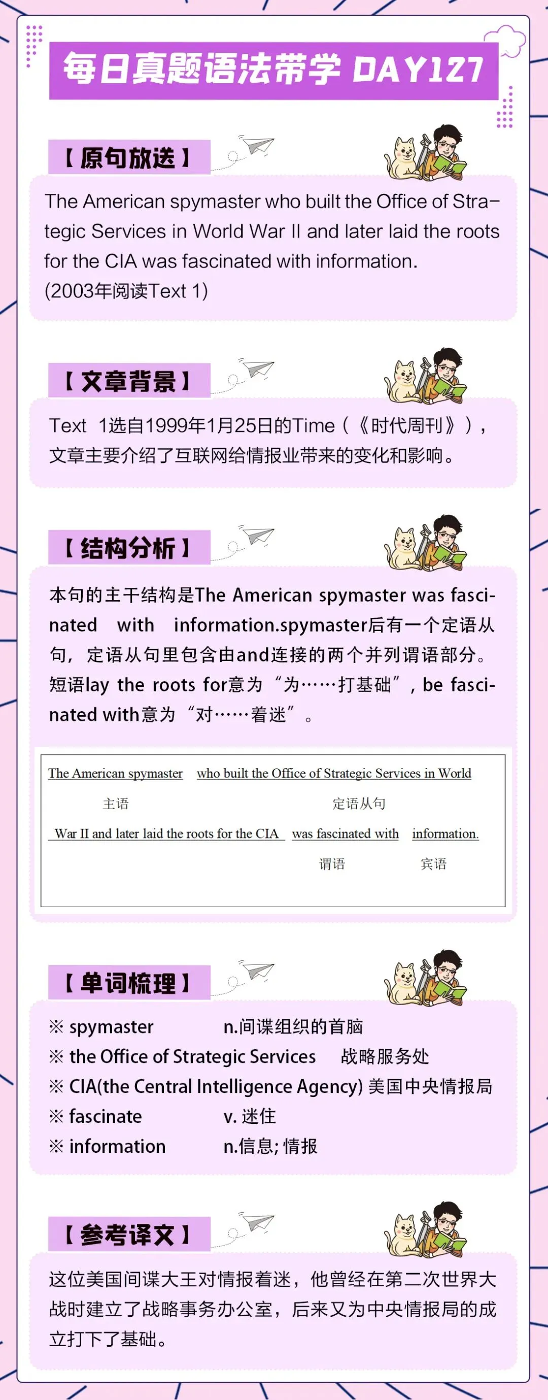 晓艳考研真题语法带学DAY127!身着白衣,心有锦缎.-第4张图片-四季读书网