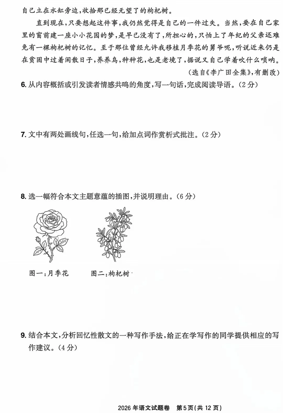 2026浙江中考试卷含答案-语文-第6张图片-四季读书网 2026浙江中考试卷含答案-语文-第6张图片-四季读书网