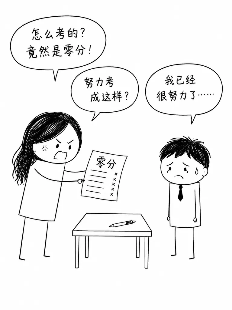 开心一笑:儿子拿着零分试卷让我签字,我气得问他怎么考的,他委屈地说老师规定最低只能给零分,不然还能更低吗?-第2张图片-四季读书网