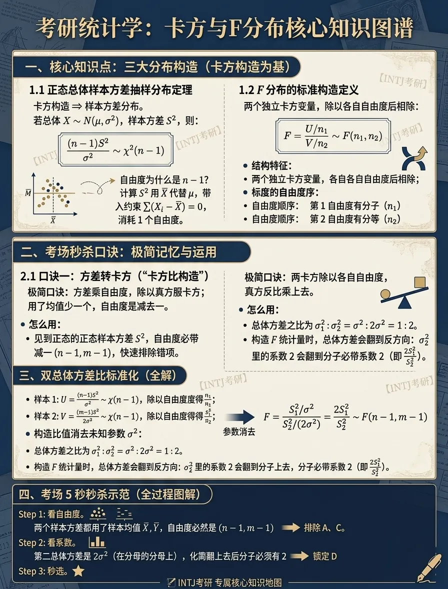 卡方分布和F分布_数一选择题9_考研真题2023-第1张图片-四季读书网