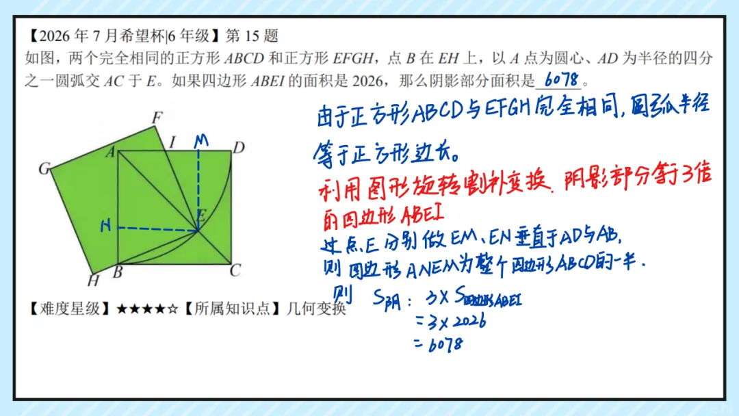 26.7六年级希望杯真题手写版解析来啦!成绩查询通道开放!-第17张图片-四季读书网