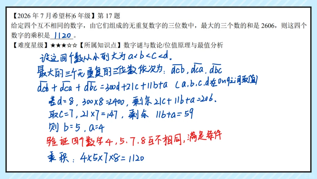 26.7六年级希望杯真题手写版解析来啦!成绩查询通道开放!-第19张图片-四季读书网