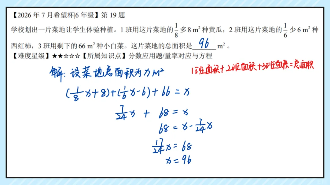26.7六年级希望杯真题手写版解析来啦!成绩查询通道开放!-第21张图片-四季读书网
