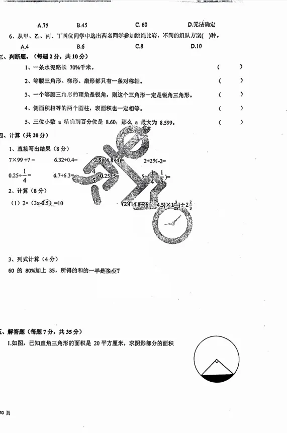 新世界数学分班真题卷--初中资料免费分享-第2张图片-四季读书网