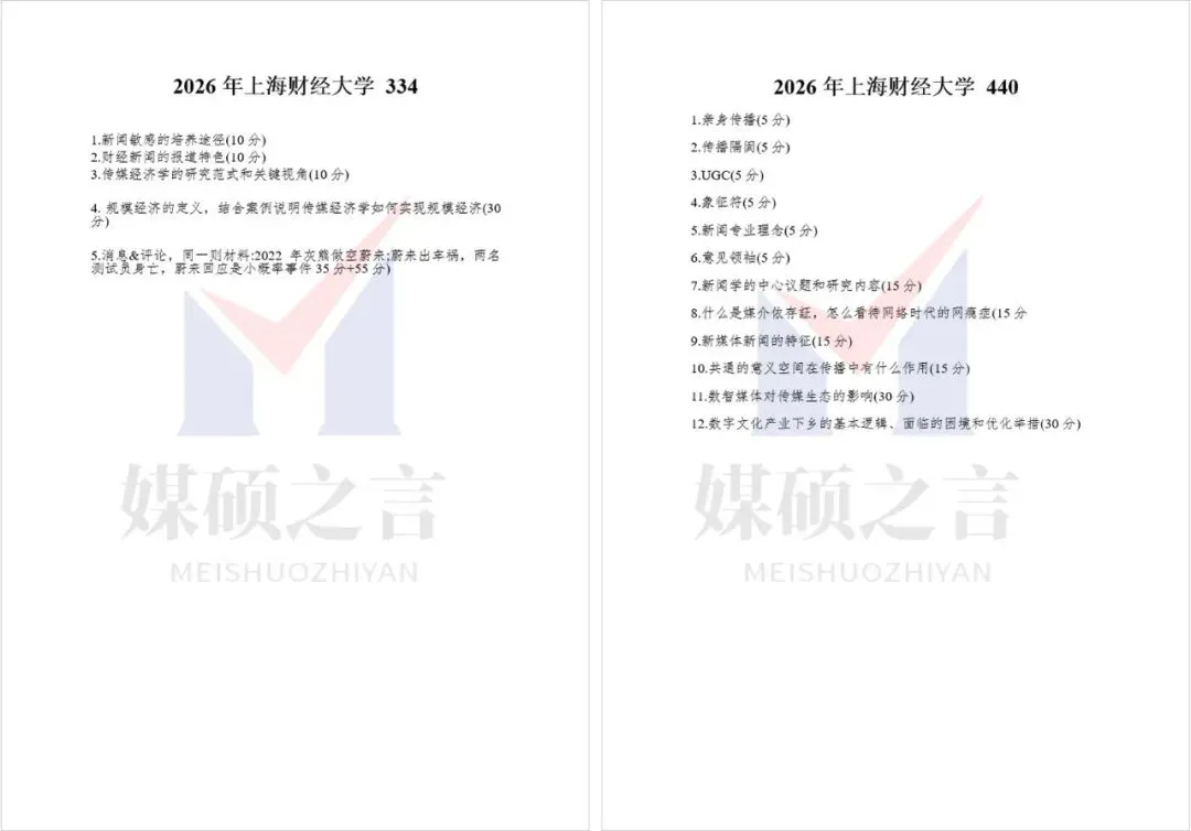 院校真题 | 上海财经大学新传考研真题2023-2026年近4年真题全收录 | 专硕-第4张图片-四季读书网 院校真题 | 上海财经大学新传考研真题2023-2026年近4年真题全收录 | 专硕-第4张图片-四季读书网