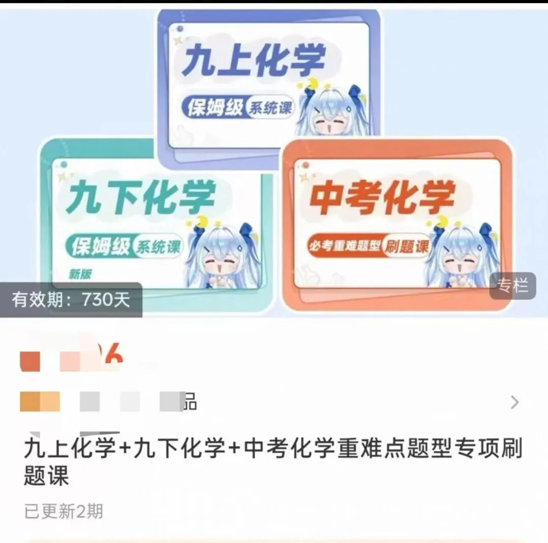 2026新版清越姐姐化学课九上|九下|中考重难题刷题课视频讲义 初中化学提分-第3张图片-四季读书网