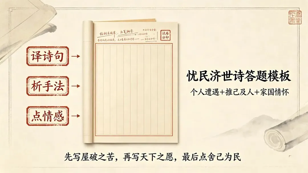 三百一十六日·语文伴中考|Day10(2026.08.22)寒屋怀天下:品读《茅屋为秋风所破歌》,解锁忧民济世古诗满分答题模板-第3张图片-四季读书网
