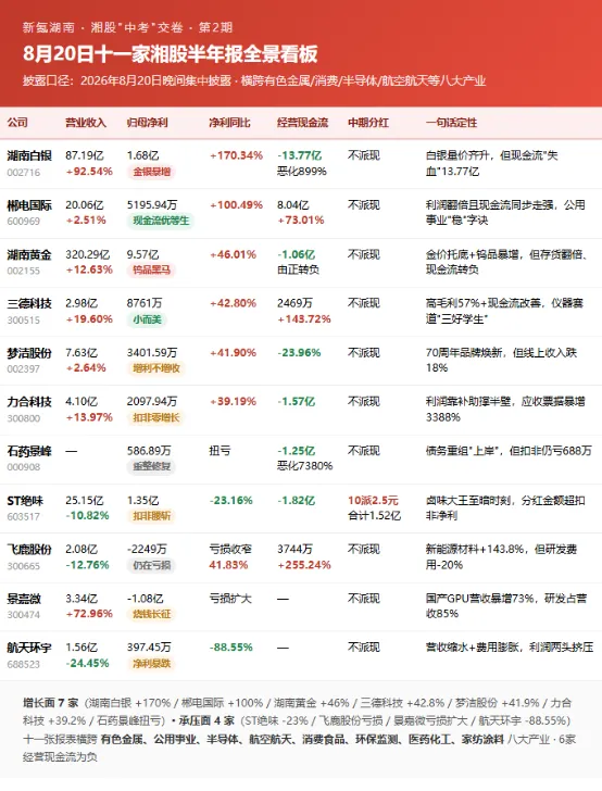 湘股“中考”交卷②:湖南白银净利暴增170%,航天环宇下滑近九成-第2张图片-四季读书网