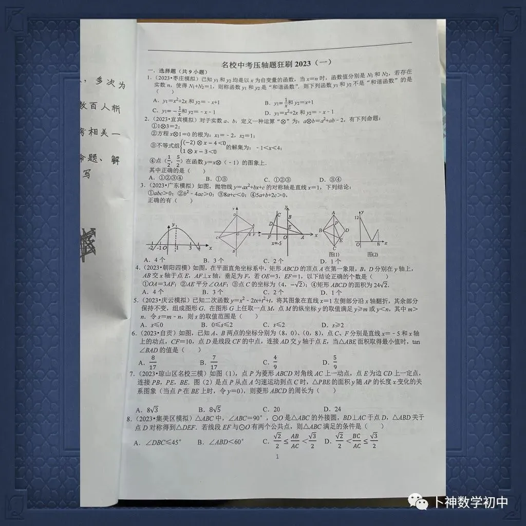 共28本名校中考数学压轴题狂刷2027隆重上线!2026-2023全国真题模拟压轴题/名师视角 大师眼光!-第41张图片-四季读书网