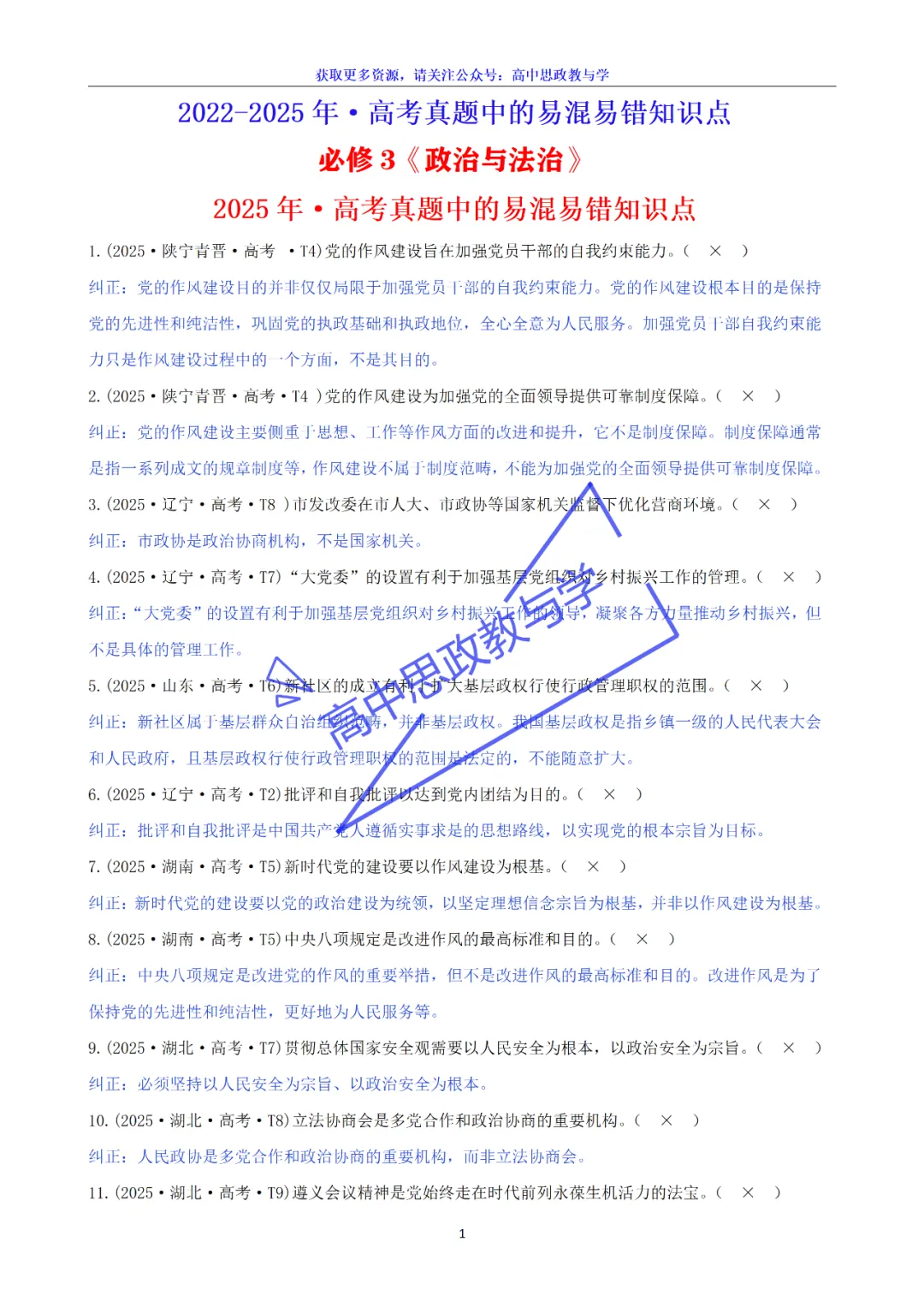 高考真题中的易混易错知识节选(2022-2025年·7本书完整版)-第8张图片-四季读书网 高考真题中的易混易错知识节选(2022-2025年·7本书完整版)-第8张图片-四季读书网