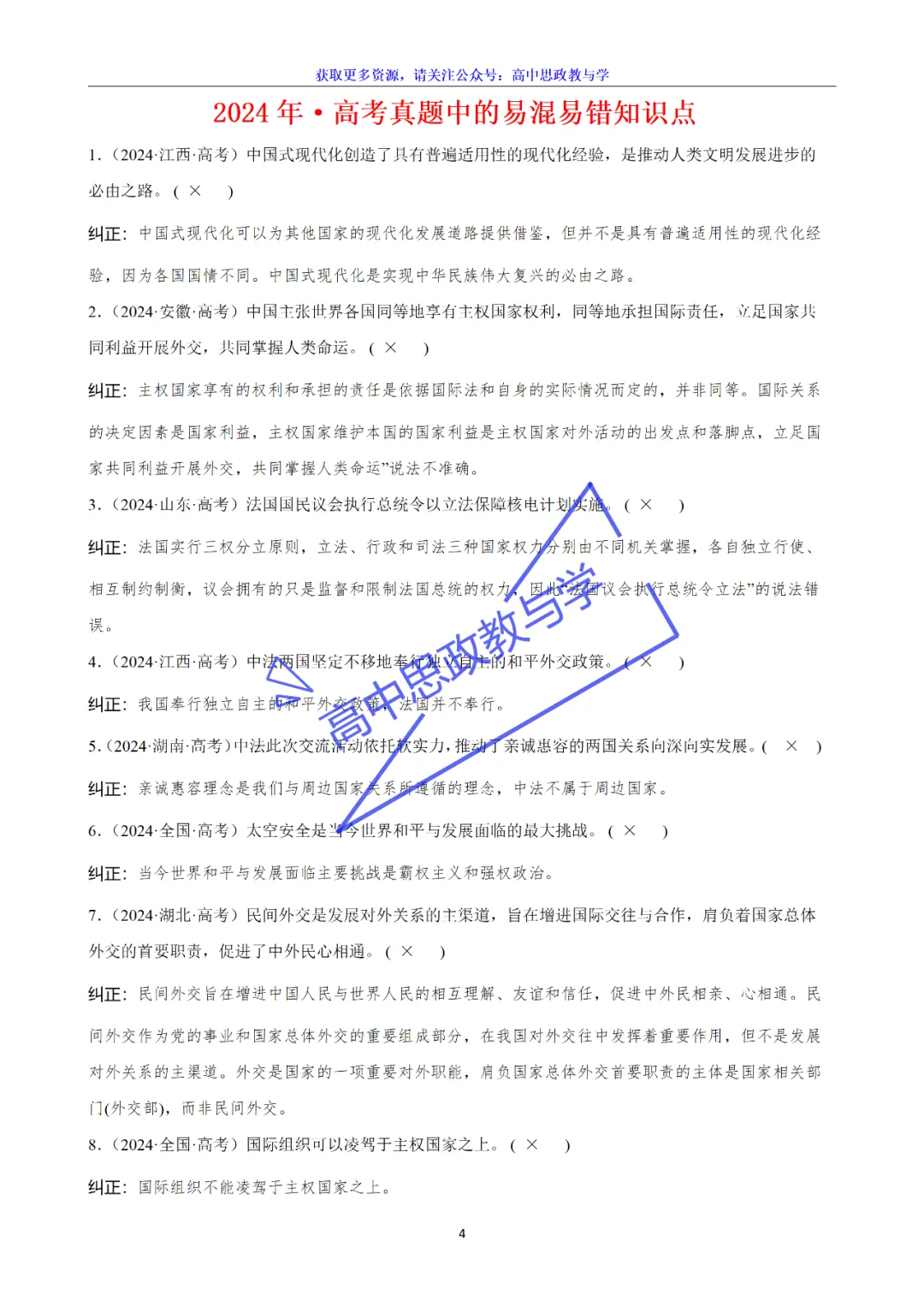 高考真题中的易混易错知识节选(2022-2025年·7本书完整版)-第14张图片-四季读书网 高考真题中的易混易错知识节选(2022-2025年·7本书完整版)-第14张图片-四季读书网