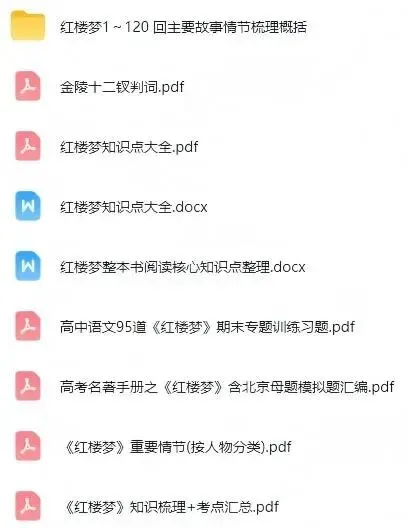 回回考!北京语文《红楼梦》真题汇编+常考知识点,打包练习!-第3张图片-四季读书网 回回考!北京语文《红楼梦》真题汇编+常考知识点,打包练习!-第3张图片-四季读书网