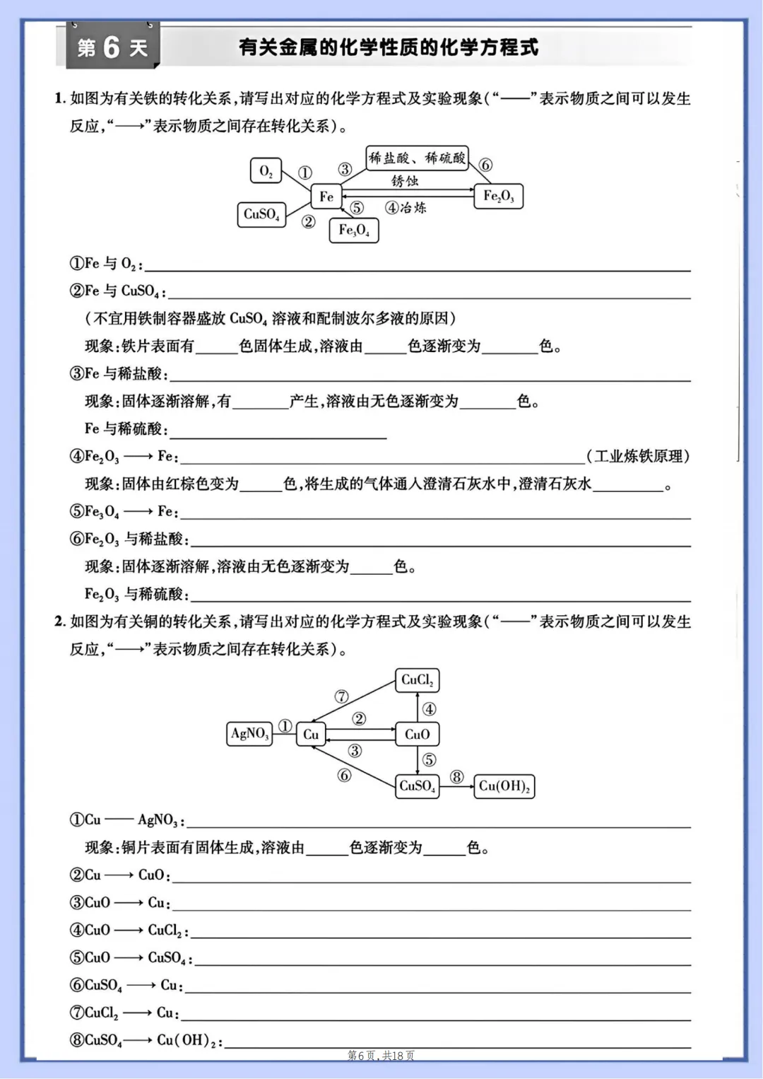 2026年最新版中考化学15天默写打卡,有完整电子版可打印,建议家长转发收藏!-第7张图片-四季读书网