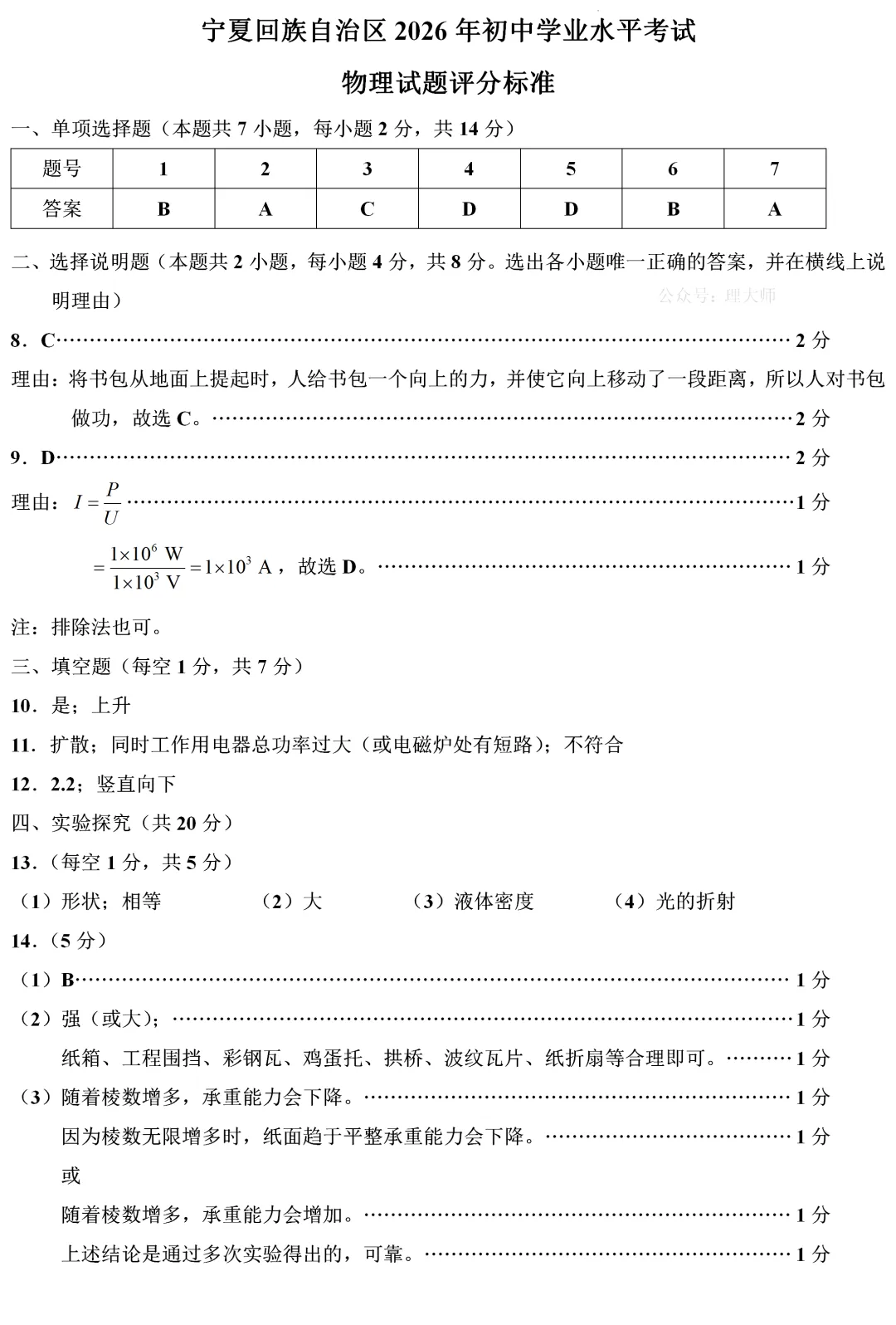 中考真题 | 宁夏回族自治区2026年初中学业水平考试物理试题-第9张图片-四季读书网 中考真题 | 宁夏回族自治区2026年初中学业水平考试物理试题-第9张图片-四季读书网