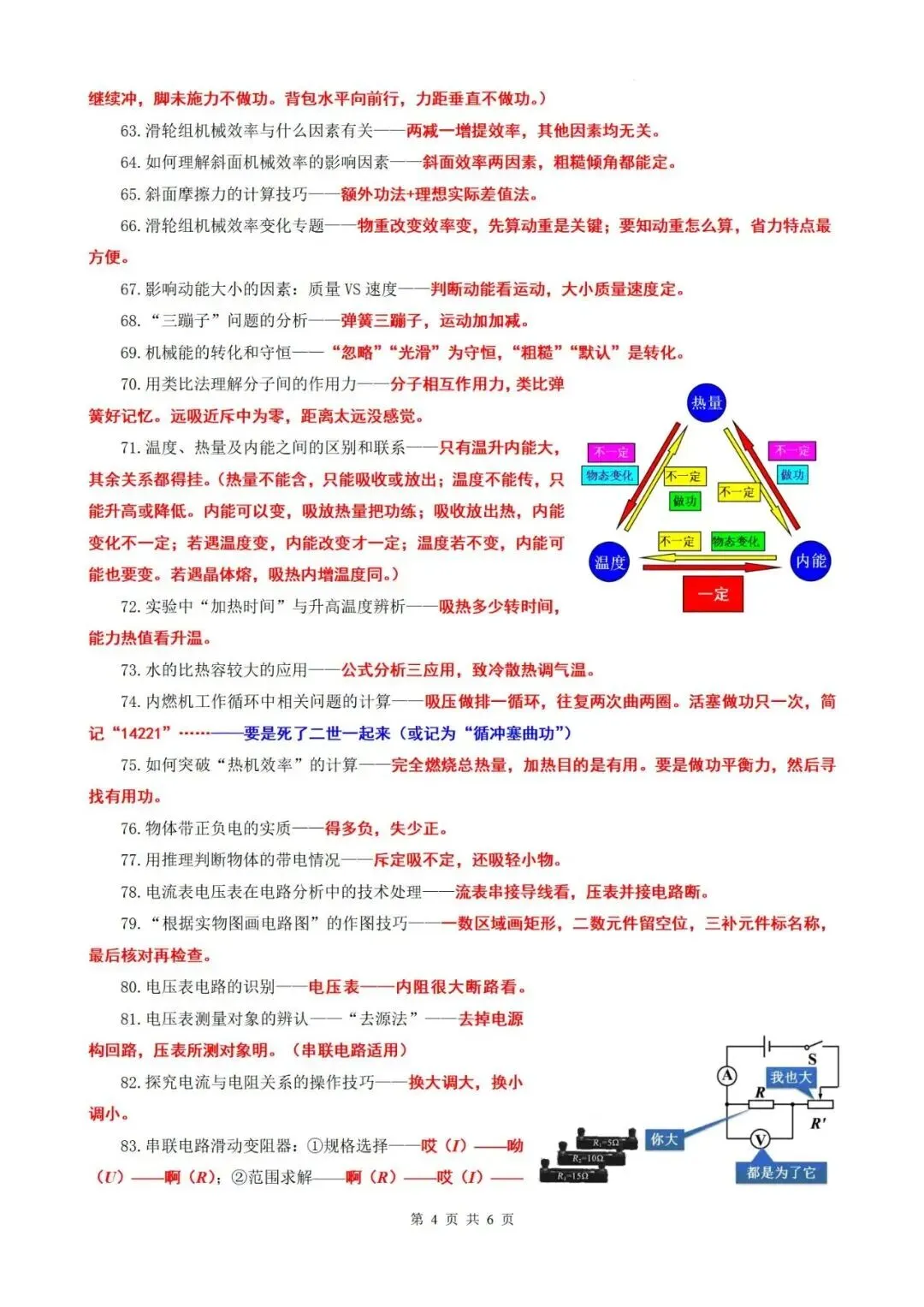 中考物理重点知识记忆和解题技巧总结-第5张图片-四季读书网