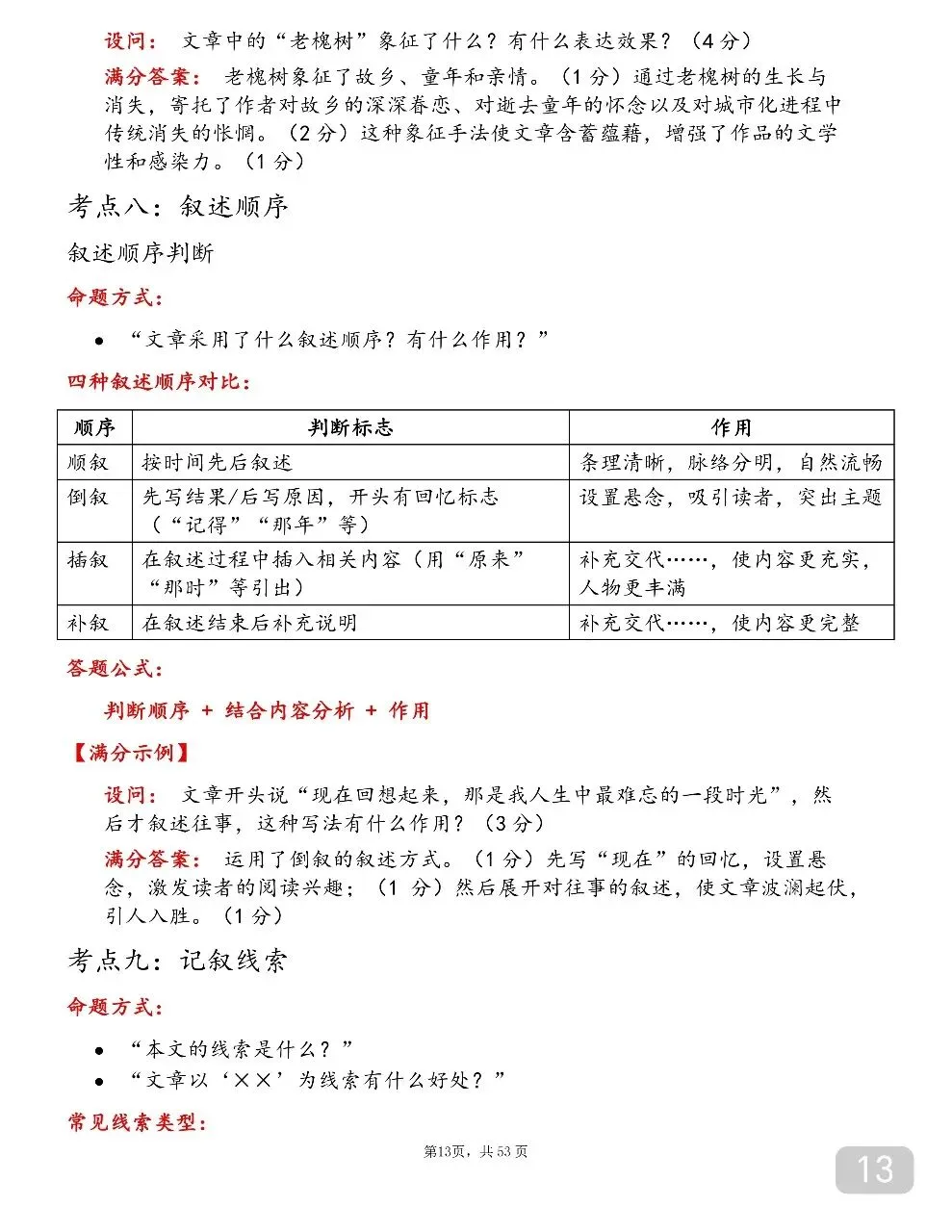 可以打印出来背诵的中考语文满分答题技巧,书上没有但特别好用!-第13张图片-四季读书网
